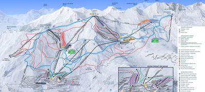 Plan des pistes d'Orcières Merlette 1850