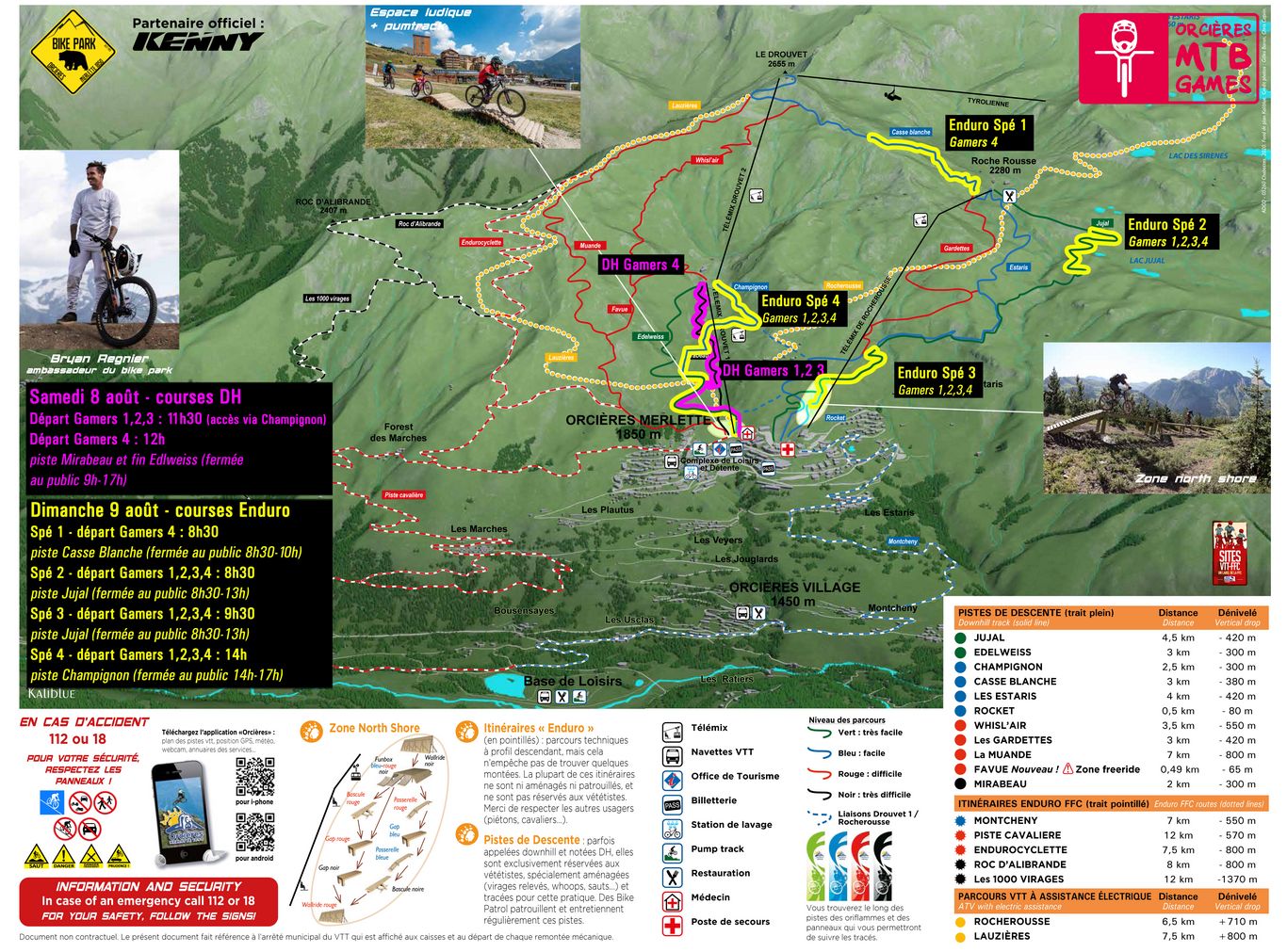Plan des tracés - Orcières MTB Games 2020 Plan des tracés - Orcières MTB Games 2020