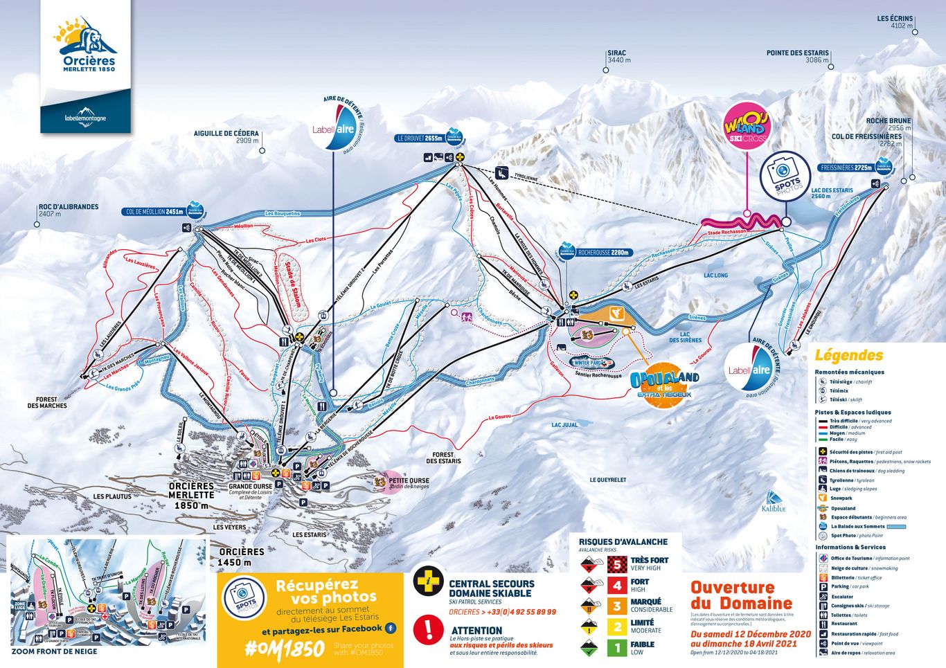 Piste map of Orcières Merlette 1850 Piste map of Orcières Merlette 1850