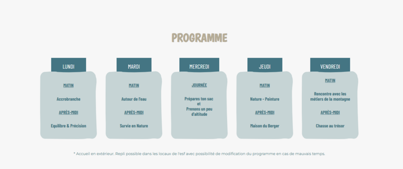 Programme Mon aventure en montagne_Orcières - © ESF Orcières