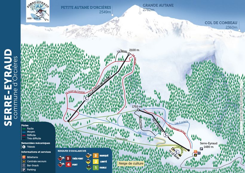 Plan des pistes Serre-Eyraud - © SEMILOM Resort